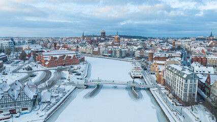 Winter Gdańsk. Drone photos. Winter 2026.  © Bogumił Dłubek