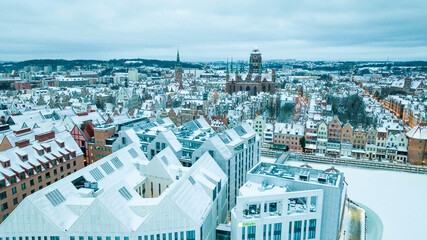Winter Gdańsk. Drone photos. Winter 2026.  © Bogumił Dłubek