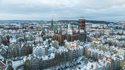 Winter Gdańsk. Drone photos. Winter 2026.  © Bogumił Dłubek
