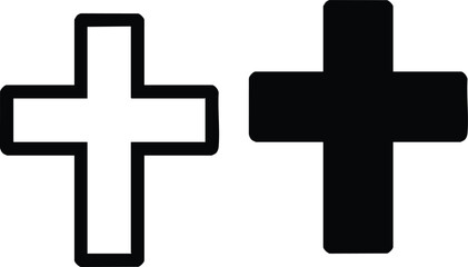 Obraz premium Black and white cross symbols side by side comparison