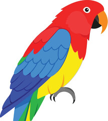 Fototapeta premium A vibrant illustration of a colorful parrot featuring a bright red head and blue and yellow wings
