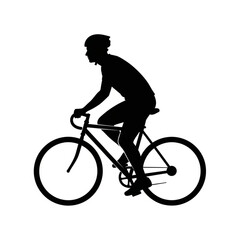 Fototapeta premium Silhouette of a Cyclist Riding Bicycle.
