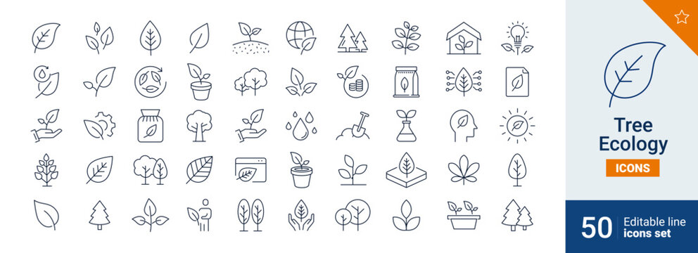 Tree icons Pixel perfect. plants, nature, vegan, ...	
