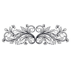Fototapeta premium Ornate Floral Design Element Black White.