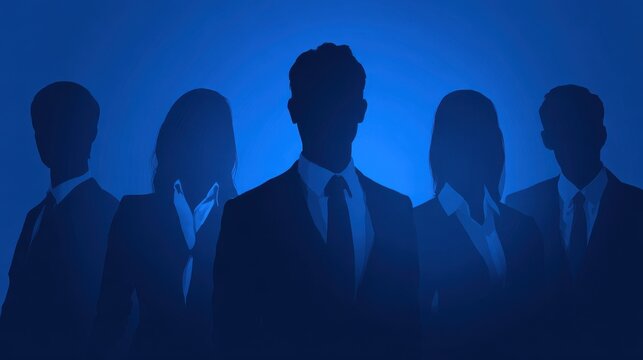 corporate team blue background on a blue background