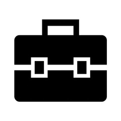 Obraz premium Simple Briefcase Icon – Minimal Business Bag Silhouette Black and White