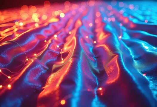 Mylar Shimmering Polyester Reflective Surface Futuristic Holographic Butterfly Wing Patterns