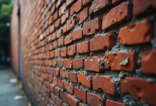 Rugged Brick Wall Mortar Authenticity Urban Textured Facade Architectural Character