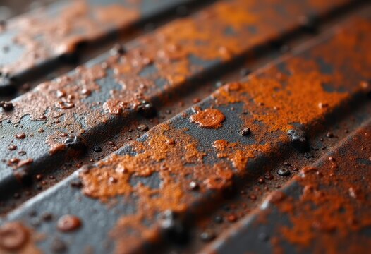 Rusted Iron Surface Featuring Harsh Oxidized Texture with Bold Shapes and Vivid Color Variation