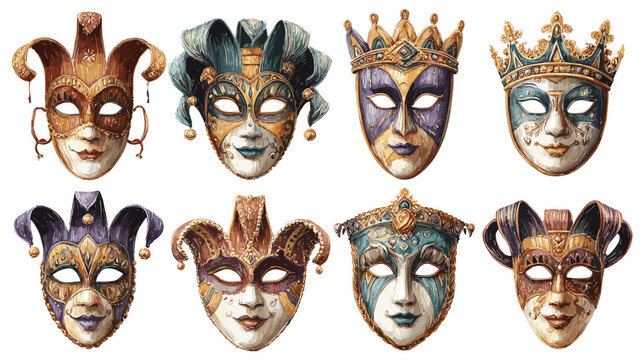 Venetian carnival bauta mask collection traditional designs
