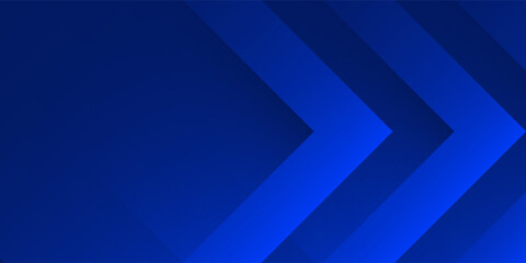 Obraz premium Abstract blue background with orange arrow shapes pattern design. Simple elegant backdrop.