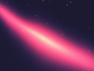 Fototapeta premium Futuristic neon light beam with pink glow and lens flare, abstract cosmic ray illumination on dark background with particles