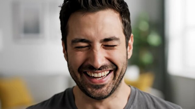 Man with surprised amused confused expressions closeup.