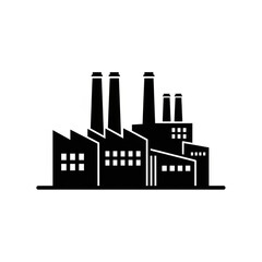 Fototapeta premium Industrial Factory Building Silhouette Illustration.