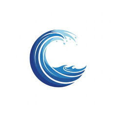 Obraz premium Blue Wave Logo Design Element Isolated.