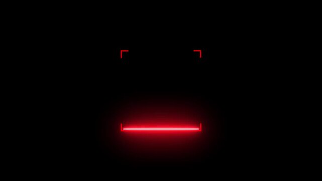 QR Code Scanner Animation on red screen. Futuristic barcode quick-response code scanning Bar. scan any Documents on a black background.4k video animation.