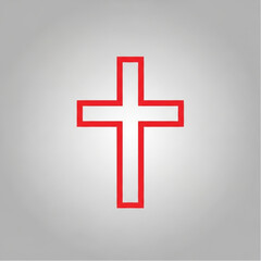 Fototapeta premium Red Christian Cross Symbol Icon.