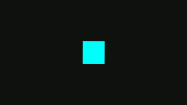 Centered Cyan Rectangle on a Minimalist Black Canvas