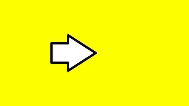 Right Arrow Animation, Motion Graphics on Yellow Background