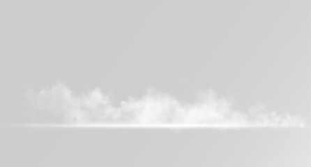Naklejka premium Low panoramic ground fog and mist with bright floor light on transparent background