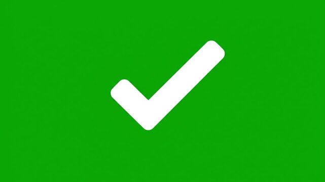 A video showcasing a white checkmark on a green background for business and marketing use
