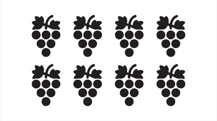 Fototapeta premium Grape silhouette collection simple vineyard fruit symbols for wine and food design