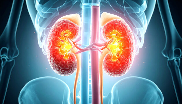 Visualizing the human kidney anatomy with internal structures highlighted