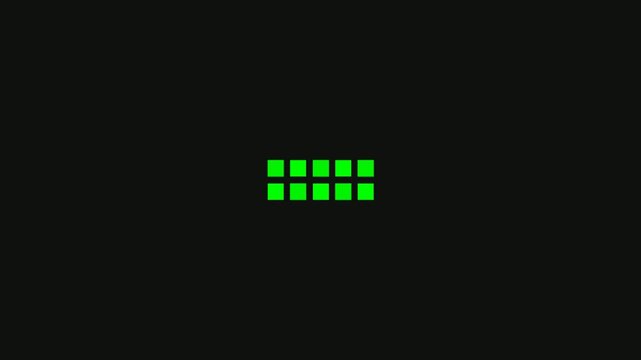 Grid of Bright Green Squares on Dark Grey Background - Digital Element