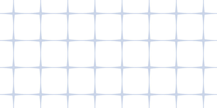 Simple square grid seamless pattern. Minimal geometric texture with crossing lines, nodes, lattice, net, mesh, grill. Stylish modern abstract minimal background. Blue and white repeating geo design