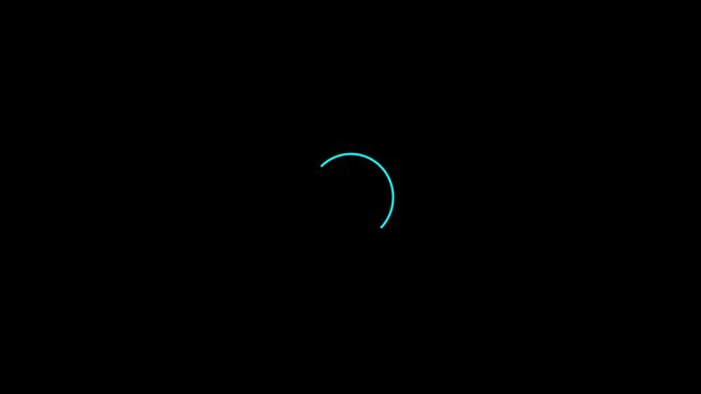 Minimalist Cyan Arc Loading Spinner on Dark Black Background