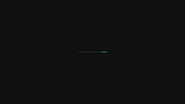 Minimalist Horizontal Loading Bar with Cyan Progress on Dark Background
