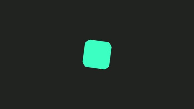 Soft Teal Rounded Square, Slightly Rotated, on Dark Grey Background