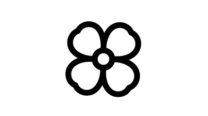 Obraz premium simple black flower icon on white background
