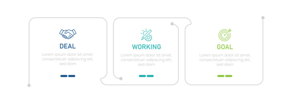 Vector design template infographic element with 3 step process or option. Vector illustration graphic design