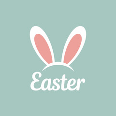 Obraz premium A festive Easter graphic with bunny ears on a pastel background