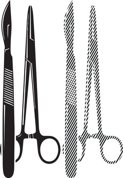Assorted surgical instruments displayed for medical procedures
