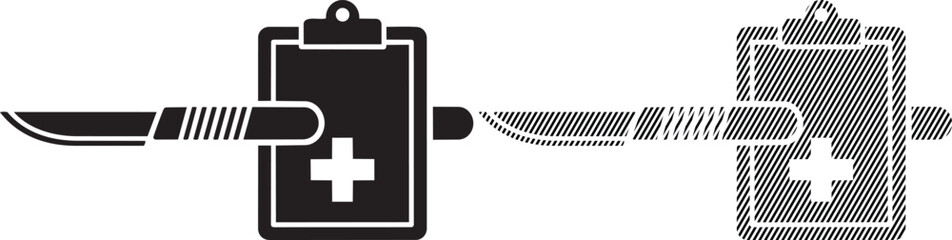 Fototapeta premium Medical tools combined with a complex mechanical device illustration