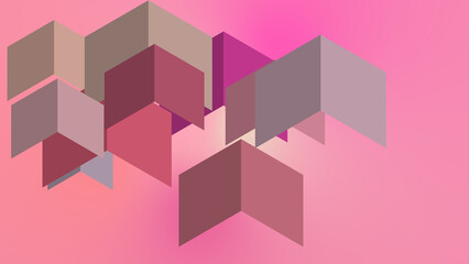 Obraz premium Distraction Free Wallpaper - pastel pinks colors with 3d_cubes style