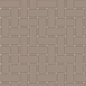 Seamless line art pattern with brown twill woven texture