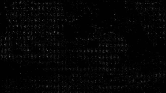 Grunge noise on a black background for overlays, Retro cinema film effect with white scratches overlays and alpha channel.
