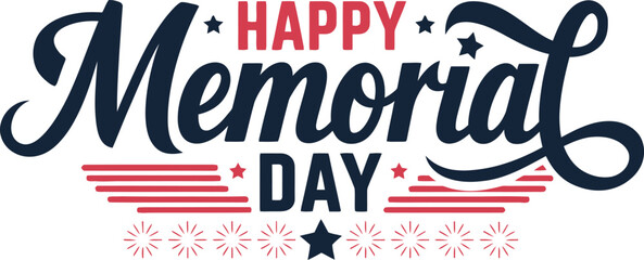 Happy Memorial Day typography design vector illustration © Tamimkhangeox