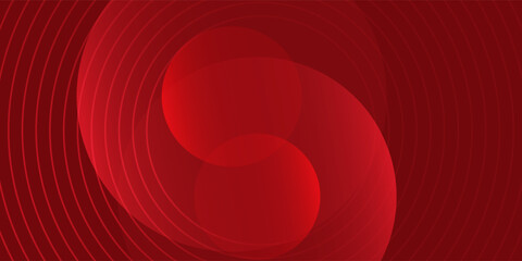 Obraz premium Modern red circle geometric on luxury red background