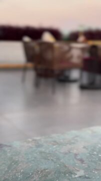 Closeup of Serving a Tropical Pina Colada Drink