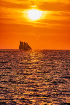 Sunset cruise in Key West Florida, USA, is a favorite tourist activity