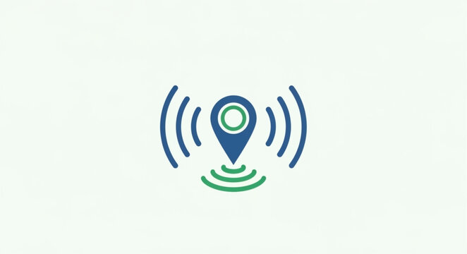 Location Pin with Signal Waves Icon for Connectivity and Tracking.