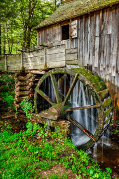 Discover the Rustic Beauty of an Old Water Mill in Cades Cove, Great Smoky Mountains National Park, Tennessee, USA