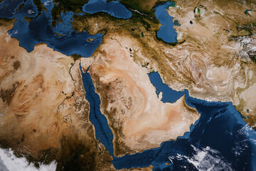 Satellite View Of The Middle East And Arabian Peninsula © Constantine