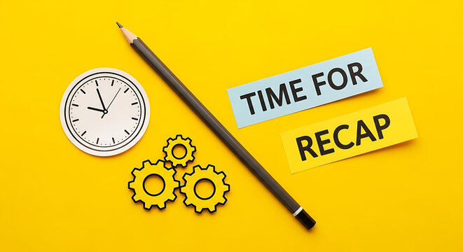 Time for recap is shown using the text