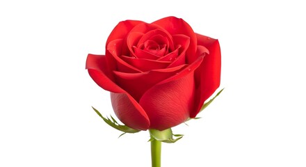 Fototapeta premium A single red rose on a white background