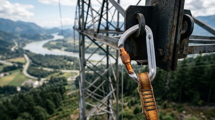 Naklejka premium Professional Safety Equipment for High Altitude Industrial Work